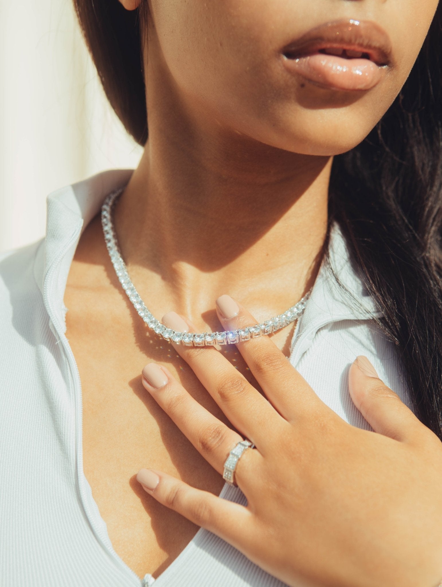 5mm Tennis Chain - White Gold - Cernucci